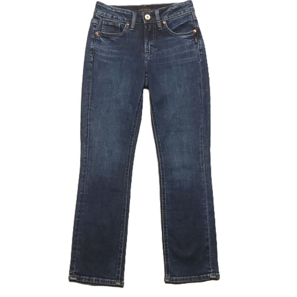 Silver Jeans Womens 24x23.5 Jeans Suki Capri Stretch Blue Denim